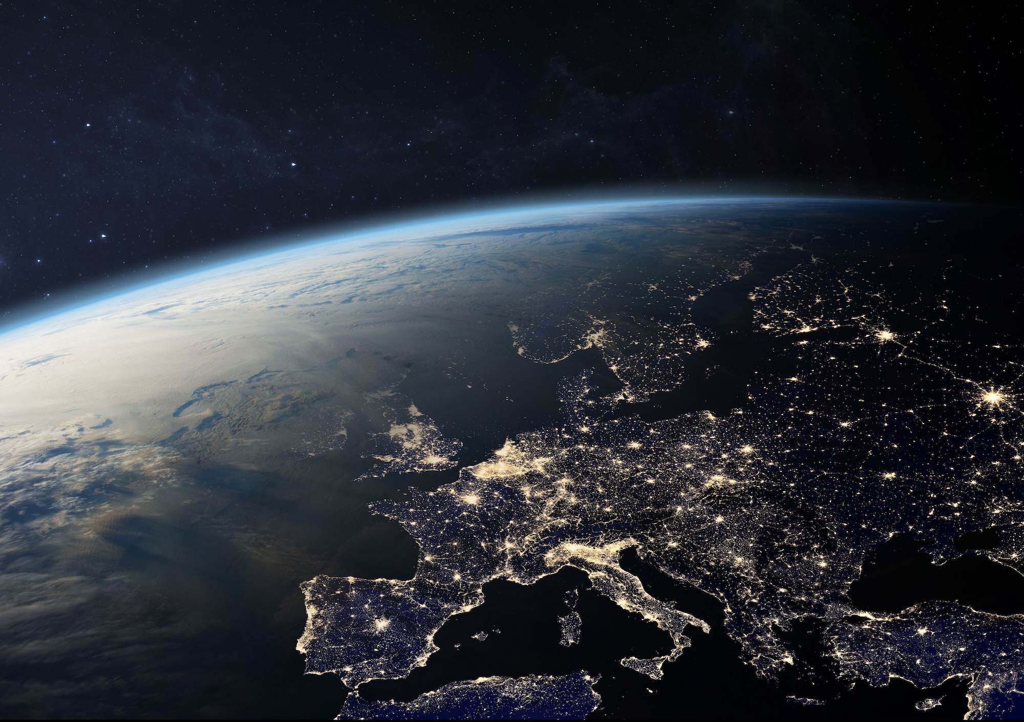 Vista de satélite de Portugal